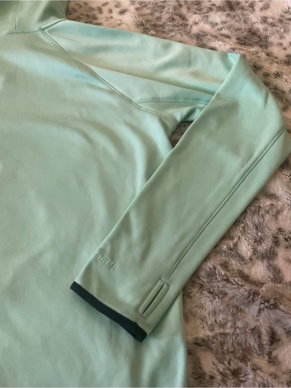 Women’s Under Armour Mint Turquoise Zip Jacket with Black Zipper Trim size L - Picture 11 of 12